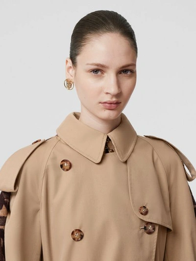 Shop Burberry Blanket Detail Cotton Gabardine Trench Coat In Honey