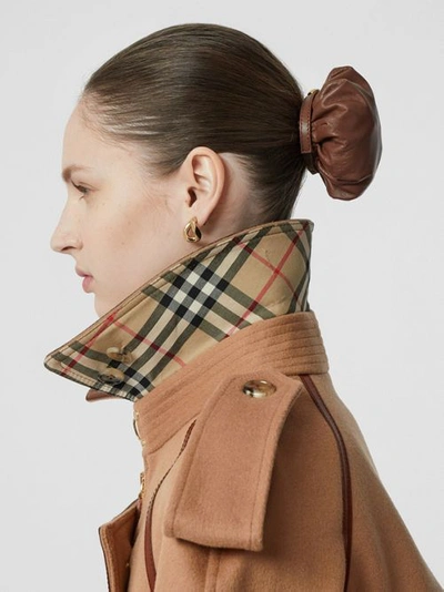 Shop Burberry Button Panel Detail Wool Cashmere Trench Coat In Camel