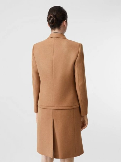 Shop Burberry Camel Hair Tailored Coat With Detachable Gilet In Bronze