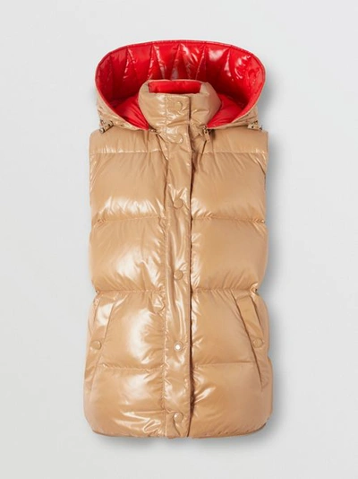 Shop Burberry Camel Hair Tailored Coat With Detachable Gilet In Bronze