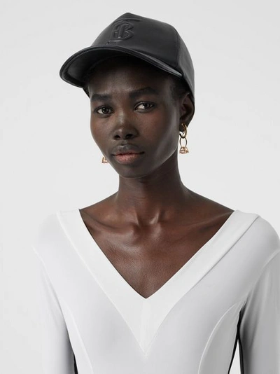 Shop Burberry Two-tone Stretch Jersey Bodysuit In Optic White