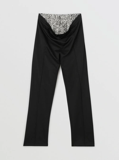 Shop Burberry Crystal Detail Double-waist Jersey Trackpants In Black