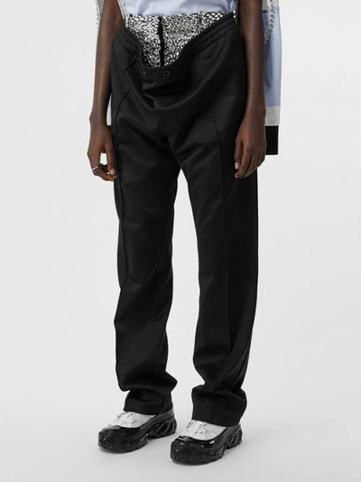 Shop Burberry Crystal Detail Double-waist Jersey Trackpants In Black