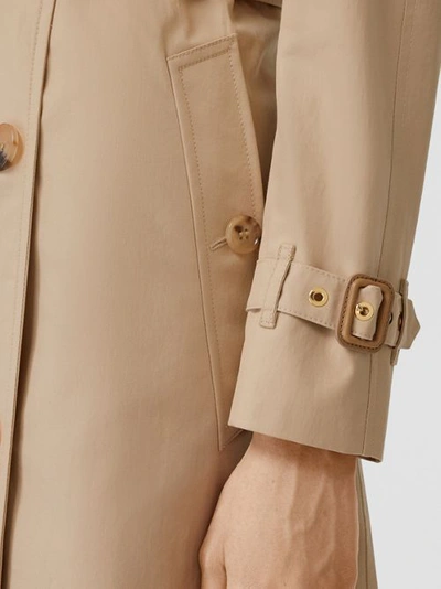 Shop Burberry Detachable Collar Cotton Gabardine Trench Coat In Ecru