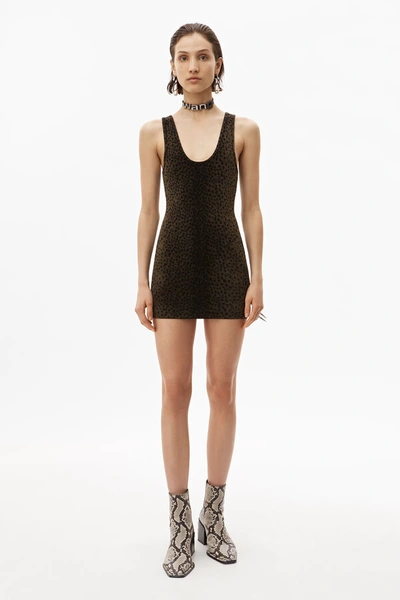 Shop Alexander Wang Chenille Mini Dress In Black And Gold