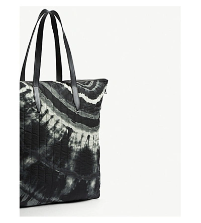 Shop Dries Van Noten Cotton-canvas Tie-dye Tote Bag In Black