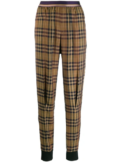 Shop A.f.vandevorst Check Print Trousers In Brown