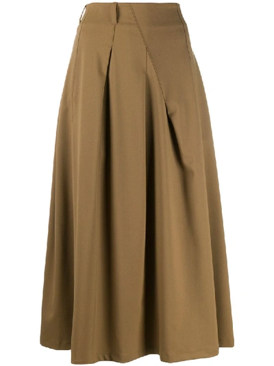 Shop A.f.vandevorst Flared Midi Skirt In Brown
