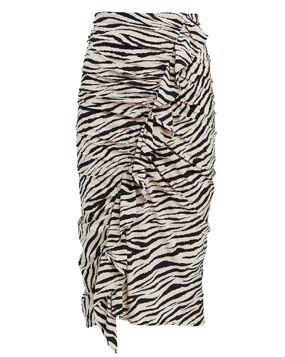 Shop A.l.c Metz Ruffled Zebra Print Skirt In Multi