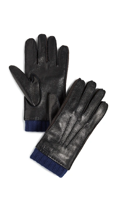 Shop Paul Smith Deerskin Gloves In Black