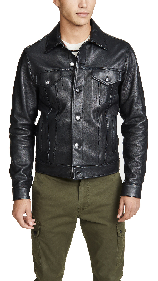 trucker style leather jacket