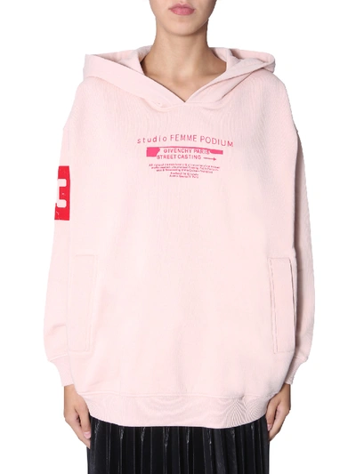 Shop Givenchy Hooded Sweatshirt In Rosa