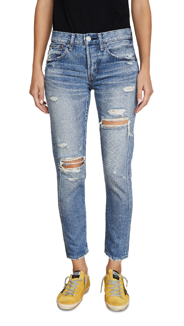 Moussy Vintage Bowie Tapered Jeans In Blue | ModeSens