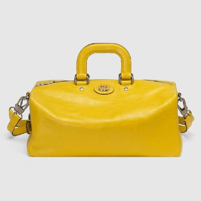 Shop Gucci Soft Leather Backpack In Yellow