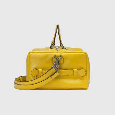 Shop Gucci Soft Leather Backpack In Yellow