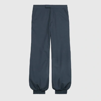 Shop Gucci Drill Harem Style Pant In Blue