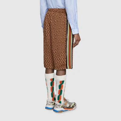 Shop Gucci G Rhombus Shorts In Brown