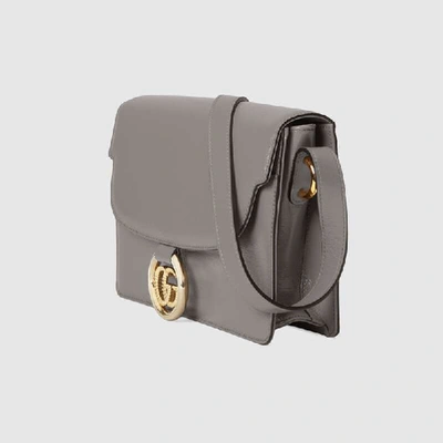 Shop Gucci Small Leather Shoulder Bag In Grey