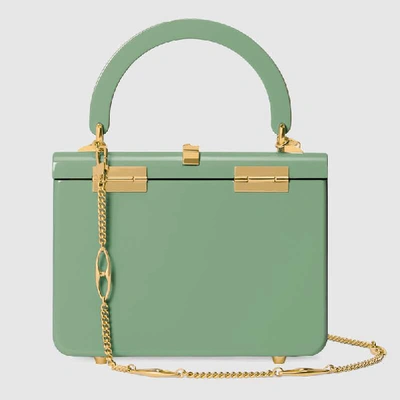 Shop Gucci Sylvie 1969 Plexiglas Mini Top Handle Bag In Green