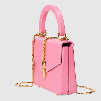 Shop Gucci Sylvie 1969 Plexiglas Mini Top Handle Bag In Pink