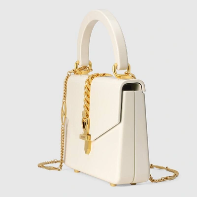 Shop Gucci Sylvie 1969 Plexiglas Mini Top Handle Bag In White