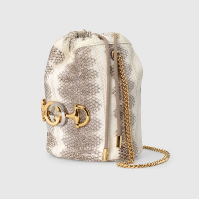 Gucci Mini Genuine Snakeskin Bucket Bag In Neutral | ModeSens