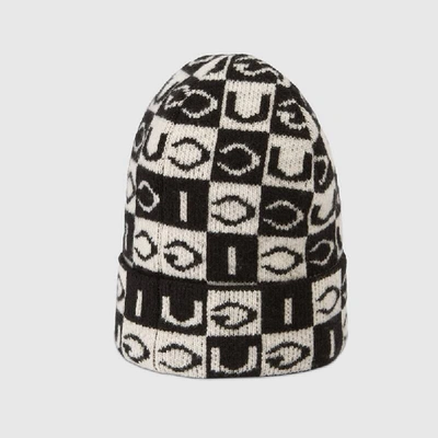 Shop Gucci Checkerboard Wool Hat In Black