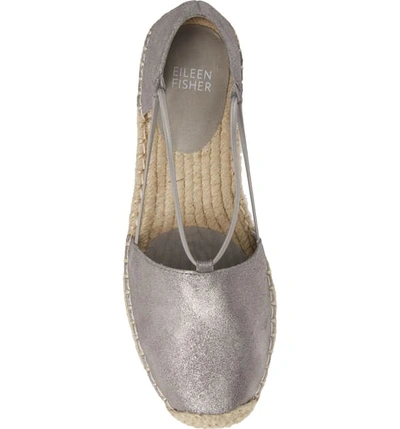 Shop Eileen Fisher Lee Espadrille Flat In Silver Leather