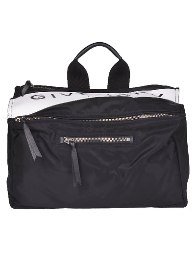 Shop Givenchy Logo Messenger Bag In Black/white