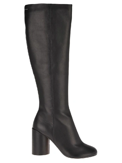 Shop Mm6 Maison Margiela Mm6 Knee-high Boots In Black