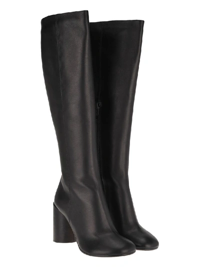Shop Mm6 Maison Margiela Mm6 Knee-high Boots In Black