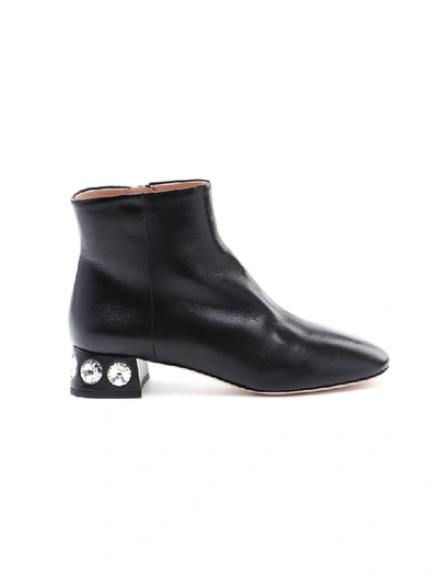 Shop Miu Miu Ankle Boot In Nero