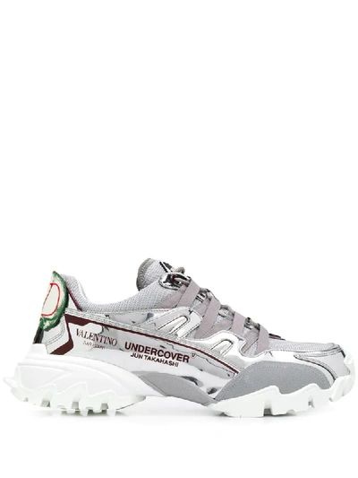 Shop Valentino Garavani X Undercover Climbers Sneakers In Silver