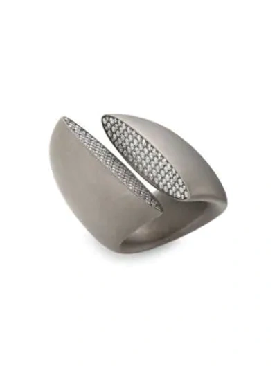 Shop Vhernier Women's Eclisse Titanium & Diamond Ring