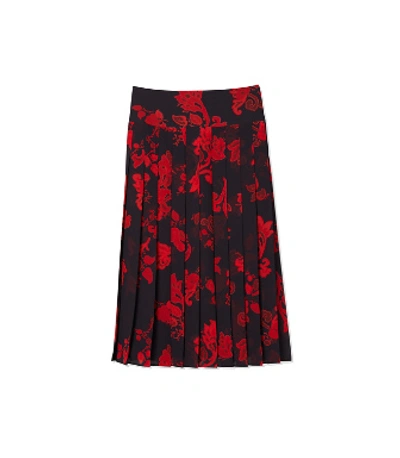 Shop Tory Burch Printed Pleated Skirt In Mountain Paisley