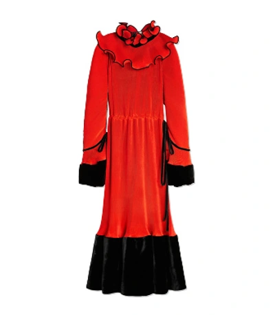 Shop Tory Burch Convertible Ruffle Dress In Red