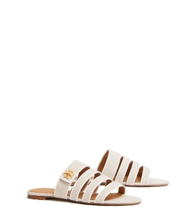 Shop Tory Burch Kira Multi Band Sandals In Natural / Perfect Ivory