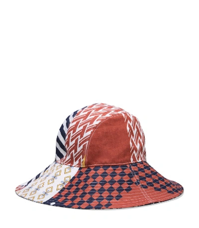 Shop Tory Burch Floral Patchwork Hat In Geometric Patchwork