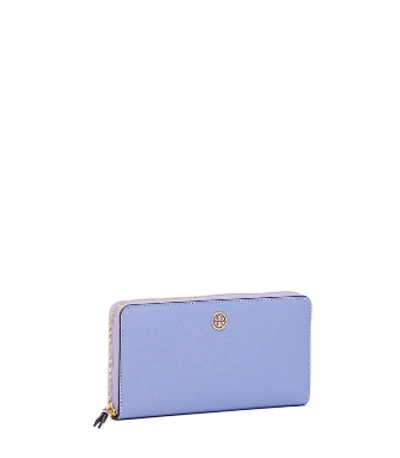 Shop Tory Burch Robinson Zip Continental Wallet In Bow Blue