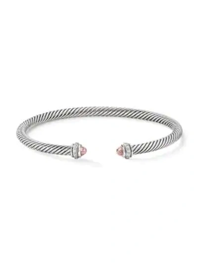 Shop David Yurman Women's Cable Classic Bracelet With Gemstone & Diamonds In Morganite