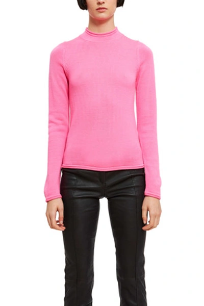 Shop Opening Ceremony Long Sleeve Fluo Knit Sweater In Fluorescent Pink