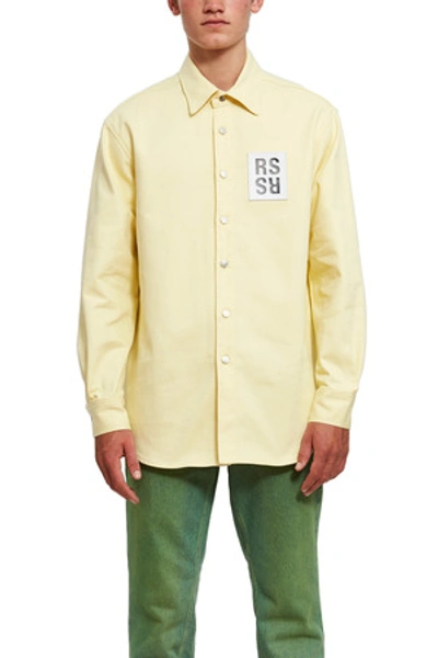 Shop Raf Simons Opening Ceremony Carry Over Slim Fit Denim Shirt In Pastel Yellow