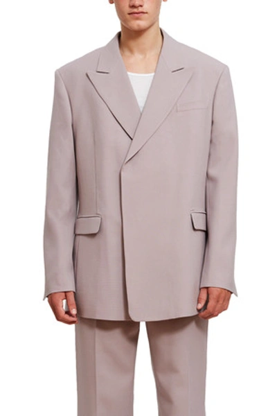 Shop Raf Simons Opening Ceremony Double Breasted Fitted Blazer In Light Violet