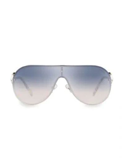 Shop Miu Miu 37mm Embellished Shield Sunglasses In Silver