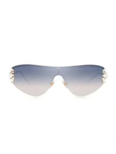 Shop Miu Miu 48mm Embellished Shield Sunglasses In Gold