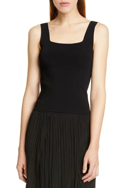 Shop Vince Square Neck Sweater Tank In Black