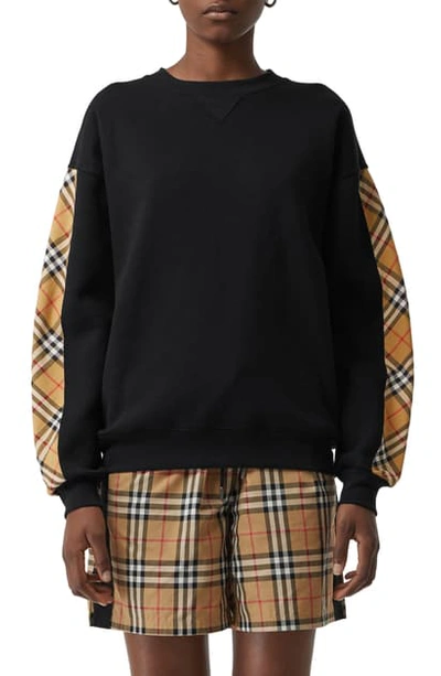 Shop Burberry Bronx Vintage Check Sweatshirt In Black