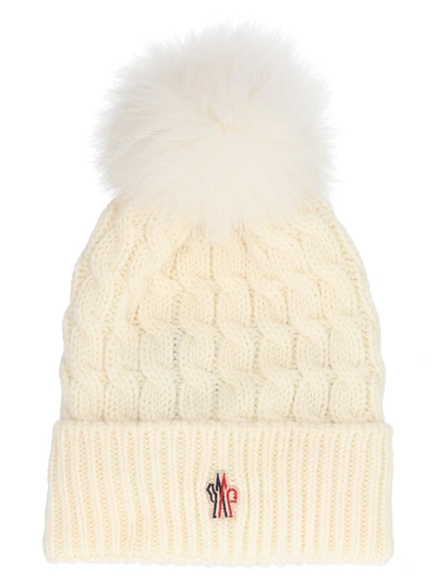 Shop Moncler White Wool Hat