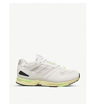 Shop Adidas Originals Zx 4000 Mesh And Leather Trainers In Off White Raw