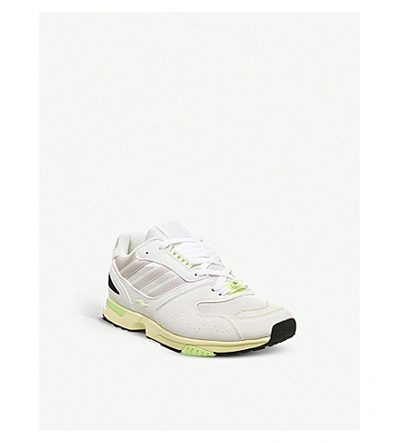 Shop Adidas Originals Zx 4000 Mesh And Leather Trainers In Off White Raw